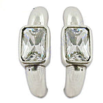 将图像加载到图库查看器中, Silver Cubic Zirconia Hoop Earrings | Women's Daily Wear