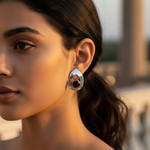 Load image into Gallery viewer, 925 Silver Garnet Stud Earrings for Women | Gemstone Jewelry