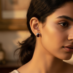 Load image into Gallery viewer, 925 Silver Garnet Stud Earrings for Women | Gemstone Jewelry