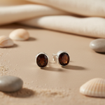 Load image into Gallery viewer, 925 Silver Garnet Stud Earrings for Women | Gemstone Jewelry