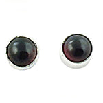 将图像加载到图库查看器中, Silver Stud Earrings with Black Gemstone | Women's Jewelry Gift