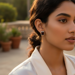 Load image into Gallery viewer, 925 Silver Garnet Stud Earrings for Women | Gemstone Jewelry