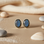 将图像加载到图库查看器中, Labradorite Stud Earrings | 925 Sterling Silver | For Women