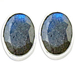 将图像加载到图库查看器中, Labradorite Stud Earrings | 925 Sterling Silver | For Women