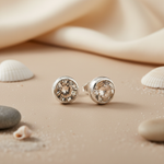 将图像加载到图库查看器中, Silver Stud Earrings with Champagne CZ | Women's Jewelry Gift