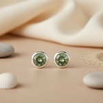 将图像加载到图库查看器中, 925 Silver Green Gemstone Stud Earrings | Women's Jewelry