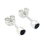 将图像加载到图库查看器中, 925 Sterling Silver Stud Earrings with Black Gemstones