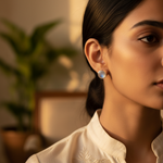 将图像加载到图库查看器中, 925 Silver Moonstone Stud Earrings for Women | Daily Wear