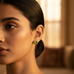 将图像加载到图库查看器中, 925 Silver Peridot Stud Earrings for Women | Green Gemstone