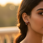 将图像加载到图库查看器中, Silver Garnet Stud Earrings for Women | Daily Wear Jewelry