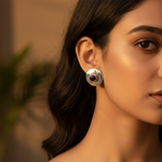 将图像加载到图库查看器中, Silver Stud Earrings with Garnet Gemstone | Women's Jewelry Gift