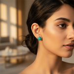 将图像加载到图库查看器中, Turquoise Stud Earrings in Sterling Silver | For Women