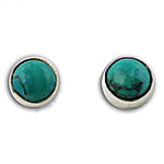 将图像加载到图库查看器中, Turquoise Stud Earrings in Sterling Silver | For Women