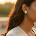 将图像加载到图库查看器中, Pearl Stud Earrings in Silver | Classic Women's Jewelry Gift