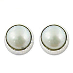 将图像加载到图库查看器中, Pearl Stud Earrings in Silver | Classic Women's Jewelry Gift