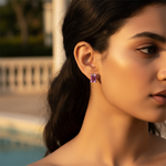 Load image into Gallery viewer, Silver Pink Gemstone Stud Earrings | Women's Jewelry Gift