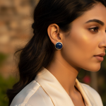 Load image into Gallery viewer, 925 Silver Lapis Lazuli Stud Earrings for Women | Gemstone Jewelry
