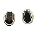 将图像加载到图库查看器中, Silver Stud Earrings with Black Gemstones | Women's Jewelry