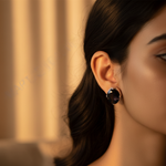 Load image into Gallery viewer, Silver Stud Earrings with Dark Gemstone | Women's Jewelry Gift