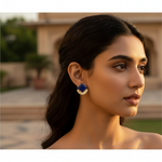 将图像加载到图库查看器中, 925 Silver Lapis Lazuli Stud Earrings for Women | Daily Wear