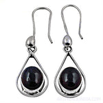 将图像加载到图库查看器中, 925 Silver Black Gemstone Teardrop Earrings for Women