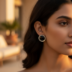 将图像加载到图库查看器中, Silver Black Gemstone Earrings for Women | Dangle Earrings