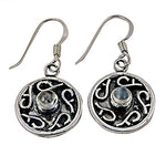 Load image into Gallery viewer, 925 Silver Moonstone Earrings | Celtic Knot Design for Women