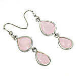 将图像加载到图库查看器中, Silver Pink Gemstone Drop Earrings for Women | Gift