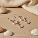 将图像加载到图库查看器中, Silver Pink Gemstone Drop Earrings for Women | Gift