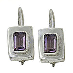 将图像加载到图库查看器中, 925 Silver Amethyst Drop Earrings | Women's Daily Wear Jewelry