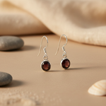 将图像加载到图库查看器中, 925 Silver Garnet Drop Earrings for Women | Gemstone Jewelry