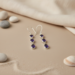 将图像加载到图库查看器中, 925 Silver Amethyst Drop Earrings for Women | Gemstone Jewelry