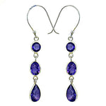 将图像加载到图库查看器中, 925 Silver Amethyst Drop Earrings for Women | Gemstone Jewelry