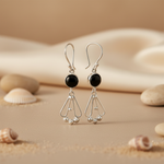 Load image into Gallery viewer, 925 Silver Onyx Drop Earrings for Women | Dangle Earrings