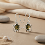 将图像加载到图库查看器中, 925 Silver Green Gemstone Earrings for Women | Daily Wear
