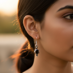 Load image into Gallery viewer, 925 Silver Black Onyx Dangle Earrings for Women | Gift