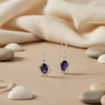 将图像加载到图库查看器中, 925 Sterling Silver Purple Gemstone Earrings for Women