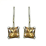 将图像加载到图库查看器中, Silver Princess Cut Topaz Drop Earrings for Women | Gift