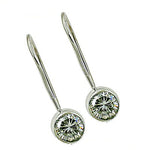 将图像加载到图库查看器中, Silver Dangle Drop Earrings with Clear CZ | Women's Jewelry Gift