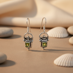 将图像加载到图库查看器中, 925 Silver Peridot Drop Earrings for Women | Green Gemstone Jewelry