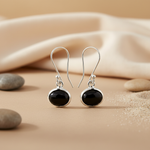 将图像加载到图库查看器中, 925 Sterling Silver Black Onyx Drop Earrings for Women
