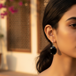 Load image into Gallery viewer, Black Onyx Silver Drop Earrings | Gemstone Jewelry for Women
