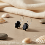 Load image into Gallery viewer, Black Onyx Silver Drop Earrings | Gemstone Jewelry for Women