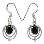 Load image into Gallery viewer, 925 Silver Black Gemstone Drop Earrings for Women | Gift Jewelry