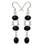 将图像加载到图库查看器中, 925 Sterling Silver Black Onyx Dangle Earrings | Women's Jewelry