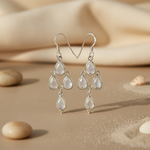 将图像加载到图库查看器中, 925 Silver Moonstone Chandelier Earrings for Women | Gift Jewelry