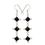 将图像加载到图库查看器中, 925 Silver Garnet Drop Earrings for Women | Gemstone Jewelry
