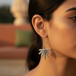 Load image into Gallery viewer, 925 Silver Cannabis Leaf Earrings for Women | Dangle Jewelry
