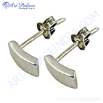 Load image into Gallery viewer, 925 sterling silver cufflinks for men. Curved design, perfect for formal wear.