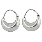 将图像加载到图库查看器中, Silver Crescent Hoop Earrings | Modern Daily Wear Jewelry